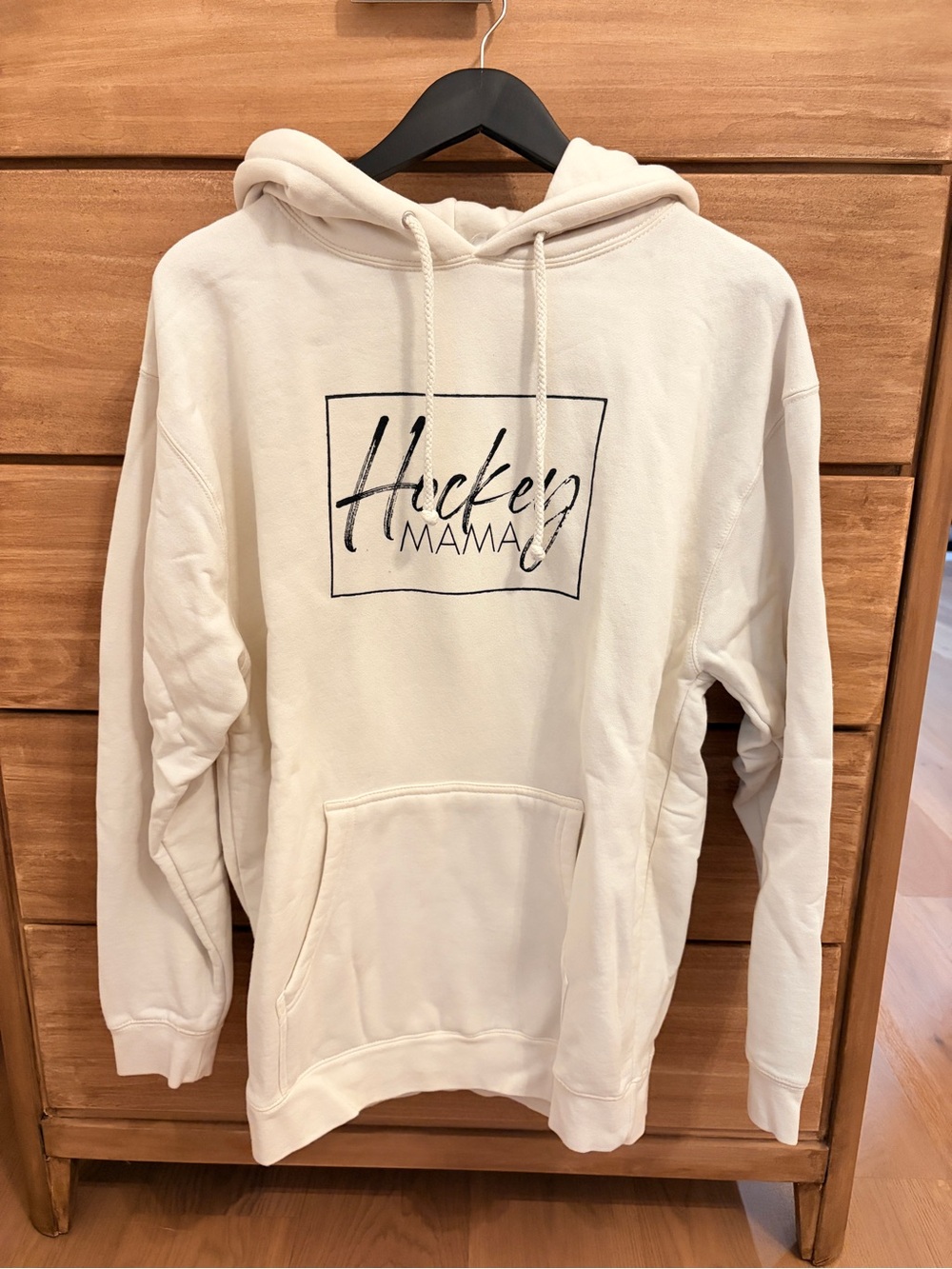Hockey Mama Cream Hoodie Sweatshirt